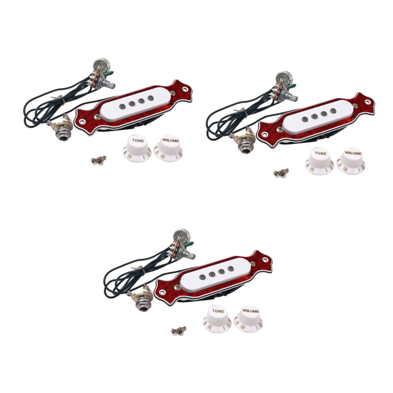 3pezzi Pickup Per Chitarra Acustica Corde Sostituzione Pickup Per Chitarra Box Costruito Metallo e Magneti Leggero e Resistente Compatibile Con Chitarre Acustiche