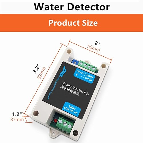 Miniatura 3 de Detectores de agua con cable de 12V DC Módulo de alarma de fugas de agua Sensor de inundación de fugas con 10A NC NO control de salida de relé,