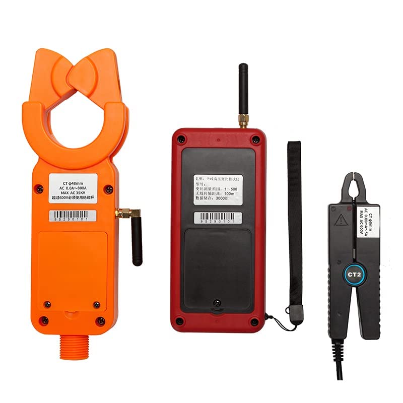 High Voltage Transformation Ratio Tester Wireless High Voltage Turn Ratio Tester Meter Transformation Ratio Testing Instrument with Range 1 to 500 Transmission Distance 100M
