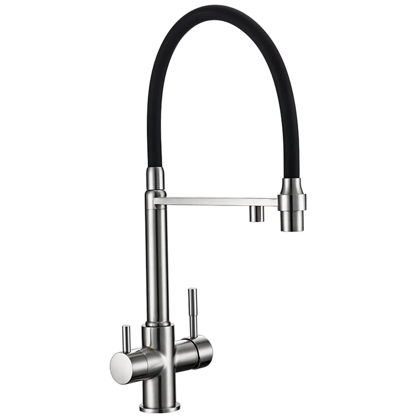 Robinet de cuisine 3 en 1 haute finition nickel brossé durable robuste