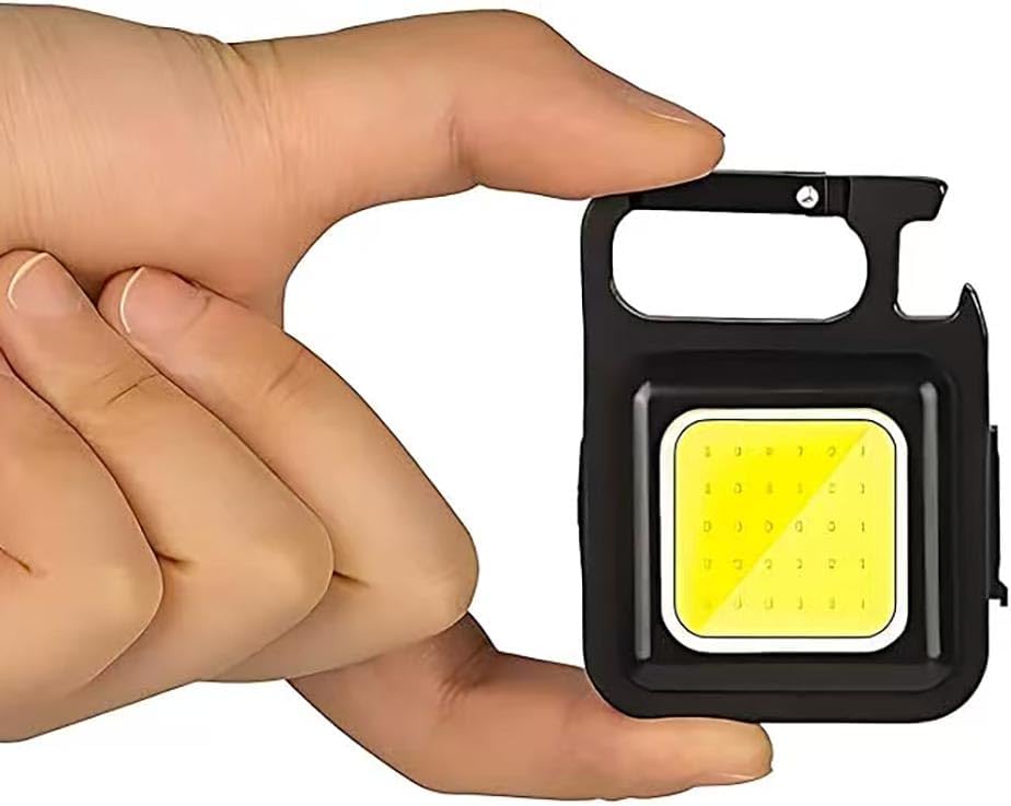 COB Multifunctional Keychain Flashlight, Compact LED Work Light with Magnet