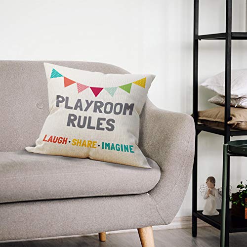 Mancheng-Zi Kid Throw Pillows,Kids Pillow Covers 18X18,Playroom Pillows,Playroom Decor,Play Room Couch Bed Linen Cushion Cover For Bedroom Kid Room thumb #1