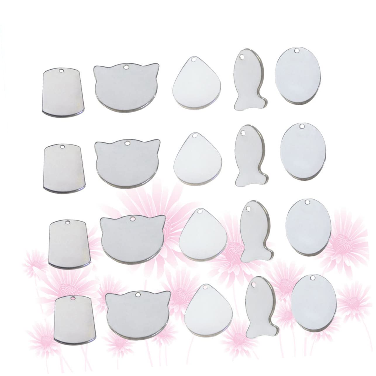 Beaupretty Placas De Identificación De Mascotas Acero Inoxidable 50pcs Colgantes Para Perros Resistentes