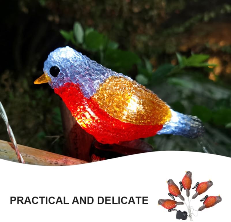 Waterproof Outdoor Bird Light String 78.74In Lifelike Led Landscape Lights with Clips for Garden Patio Yard Decoration