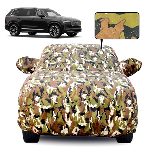 Image of Car Cover for Volvo XC 90 2025-2026 Model | Waterproof, Dustproof, UV Resistant | All-Weather Protection with Mirror Pockets | Custom Fit, Triple Stitch | Jungle Print