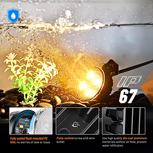 Image of Nilight 2PCS 3Inch 12W Amber Round LED Yellow Work Pods Driving Light 90 Flood Beam Built-in EMC Offroad Side Fog Lights for Tractor Truck Motorcycle Boat SUV ATV UTV