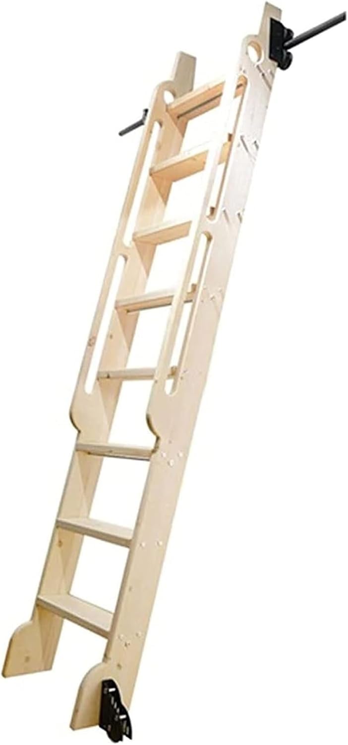 Rolling Library Ladder Track Kit Sliding Ladders Hardware with Floor Roller Wheels (No Ladders), Black Steel Round Tube Mobile Slide Roller System(23.6ft/720cm Track Kit)