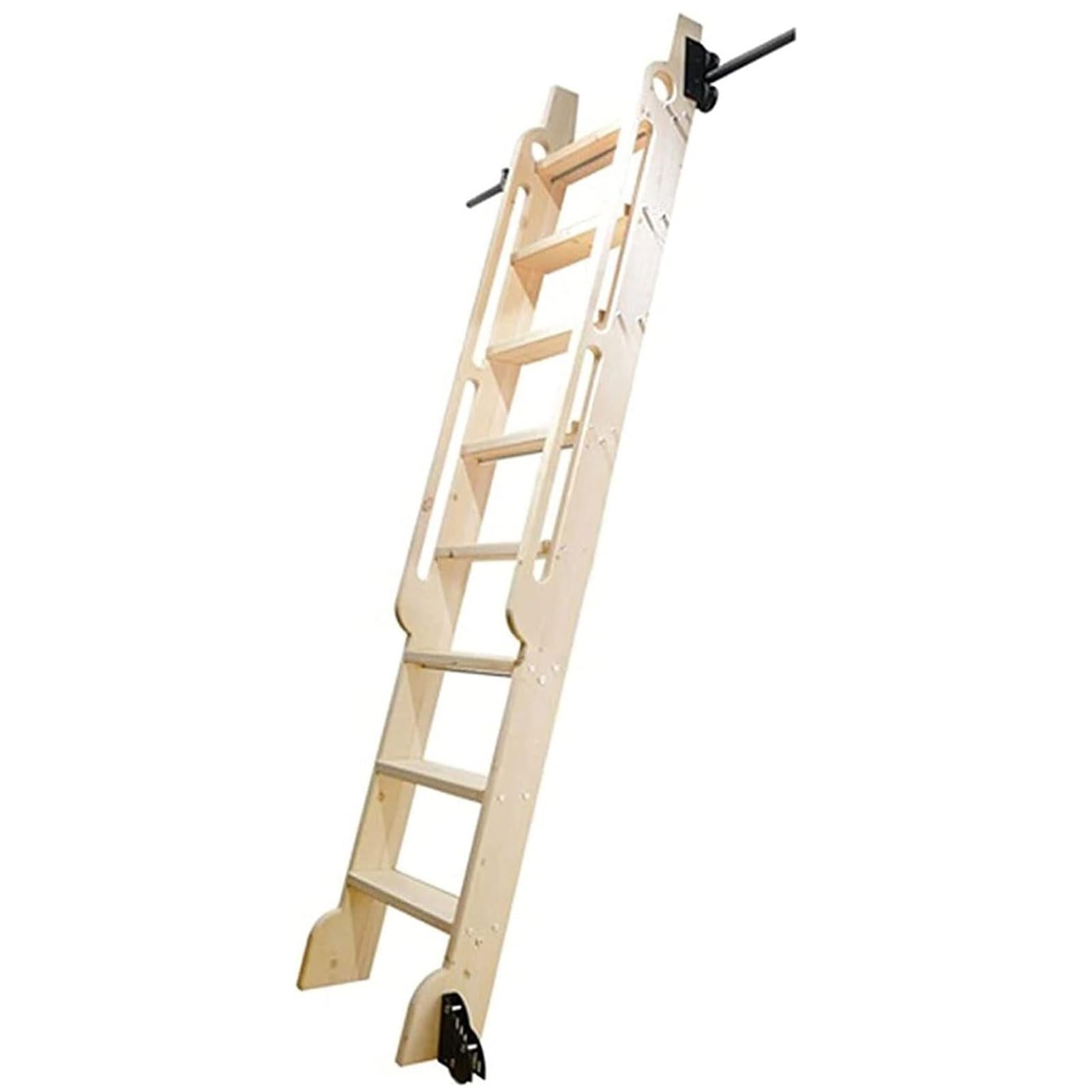 Kit rail pour échelle de bibliothèque mobile noire en acier de 720 cm