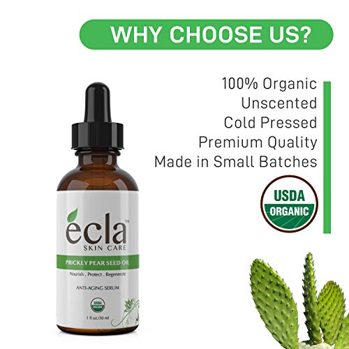 Prickly Pear Seed Oil (1 Oz-30 ml) Cactus Barbary Fig Oil 100% Pure Certified Organic Anti Aging Facial Night Serum Moisturizer - Natural Treatment for Acne, Blemishes and Under Eye Dark Spots - Thumbnail 2