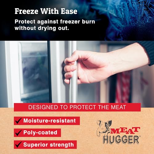 Meat Hugger Natural Freezer Paper Dispenser Roll - Poly Coated Moisture Resistant Freezer Paper for Meat Wrapping - Freezer Burn Resistant - 17.25 inch by 175 feet - Thumbnail 2