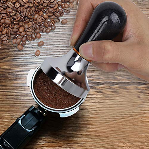 Molinillo de café de aluminio de 57 mm con mango ergonómico para hacer café en la cocina, color negro - Imagen 4
