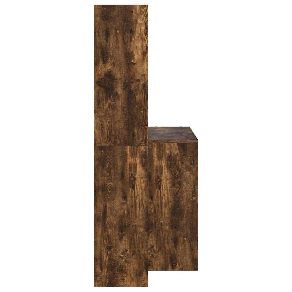 vidaXL Scrivania Rovere fumé 138,5 x 55 x 143 cm Legno ingegnerizzato