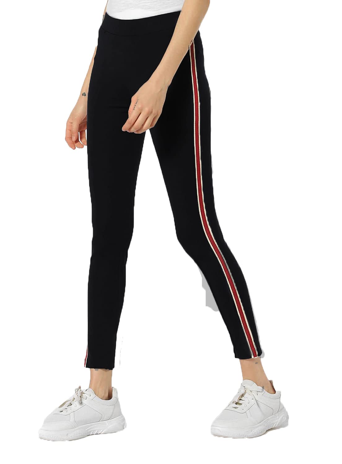 brand flex Gym wear Leggings Free Size Combo Workout Trousers | Stretchable Striped Jeggings | Yoga Track Pants for Girls & Women (Free Size 28-34 inch Waist)-picture-39