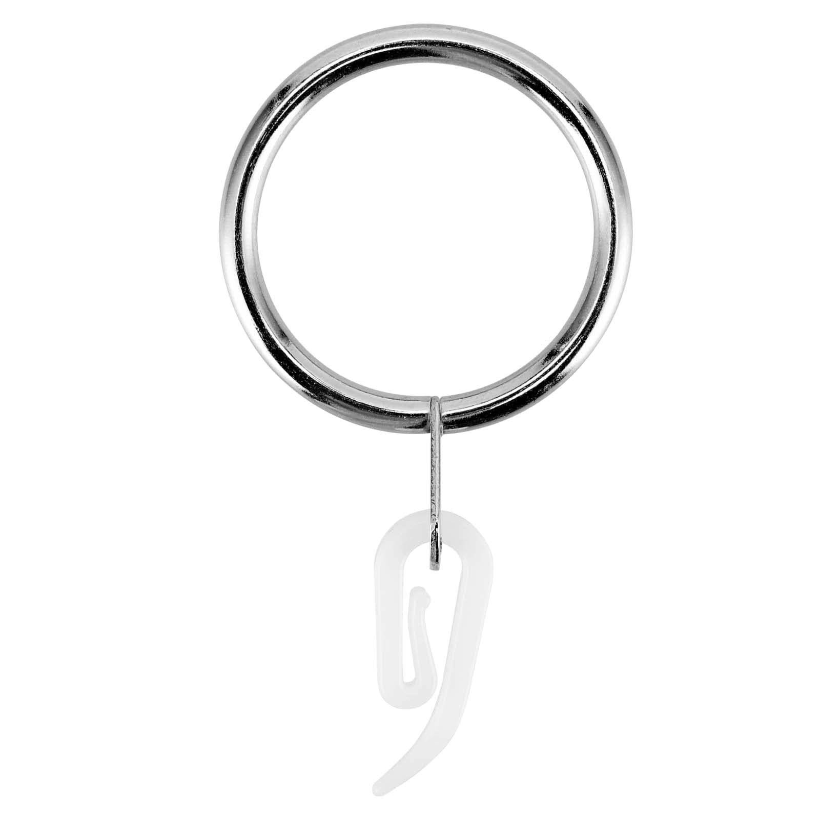 Dzmuero Gordijnringen, 50 stuks, metalen ringen met haak en stille ring, binnendiameter 27 mm, gordijnhaken voor de meeste gordijnroedes (goud