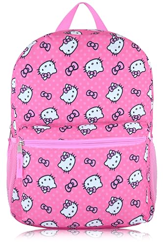 Sanrio Hello Kitty Backpack for Kids | Hello Kitty Bookbag for Girls, Boys, Unisex | Toddler Travel Bag, Cute Lightweight Bag for School | Ages 3+