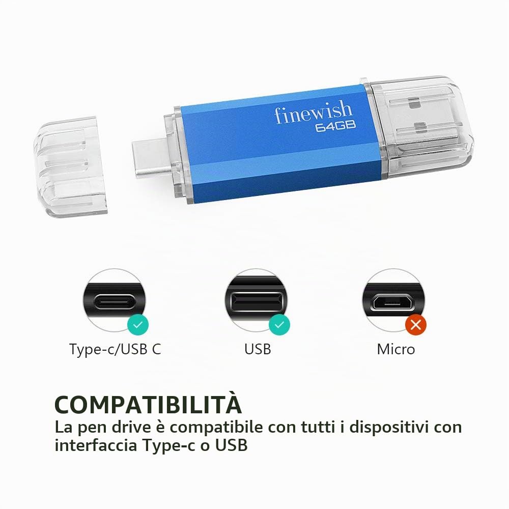 Chiavetta USB Type C 64GB 3.0 Chiavette USB Tipo C 64 Giga Chiave USB C Chiavetta USB Type C 64GB 3.0 Chiavette USB Tipo C 64 Giga Chiave USB C