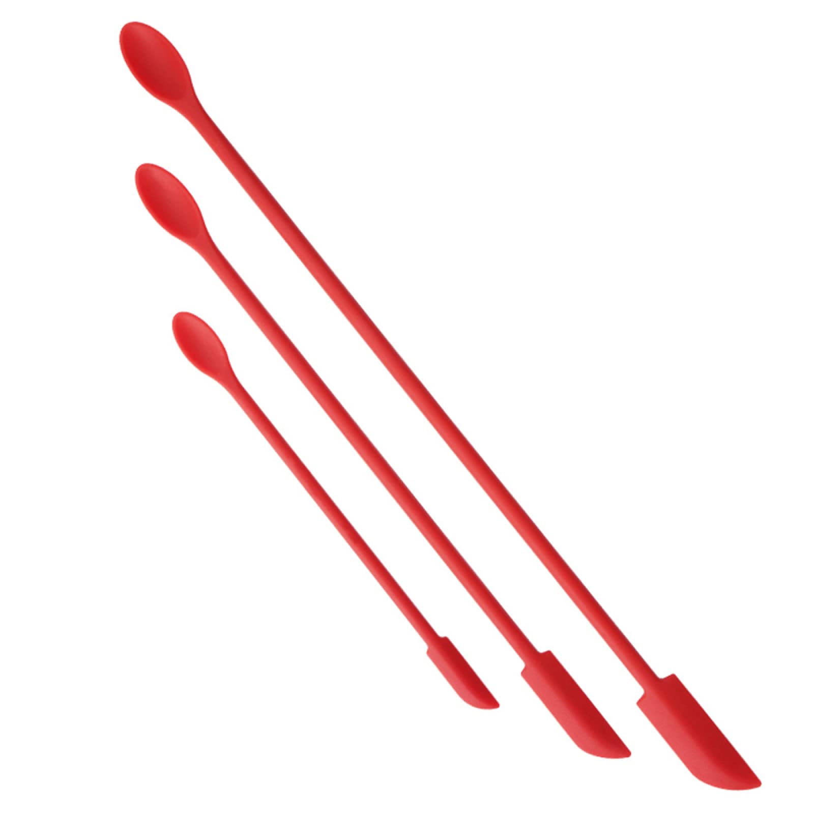 GTHTUHFD Cooking Spatulas And Spoons,Spoon Setcooking Utensils Set 3Pcs Mini Silicone Scraper Lengthened Jam Spatula Cream Butter Cake Spatula Jar Scraper Spoon,Red
