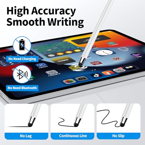 Image of Stylus Pen for Touchscreen,5 PCS Stylus,Stylus 2-in-1 High Sensitivity Precision Suitable for Touch Screens of iPhone /ipad /Android Tablet(White)