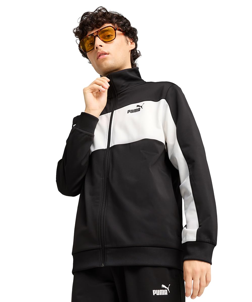 Men, Poly Colorblock Suit, Black, M,(68730401)