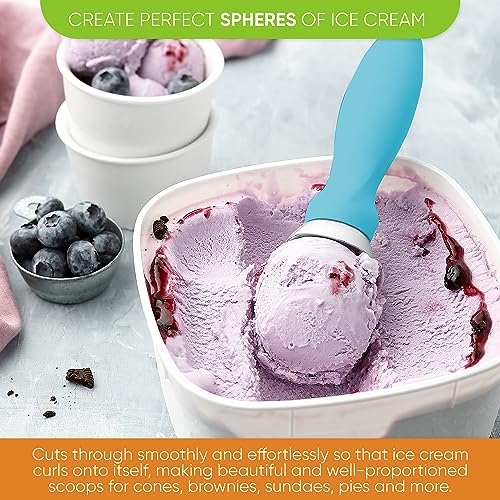 Image of Spring Chef Heavy Duty Metal Ice Cream Scooper, 2 Pack, Aqua Sky