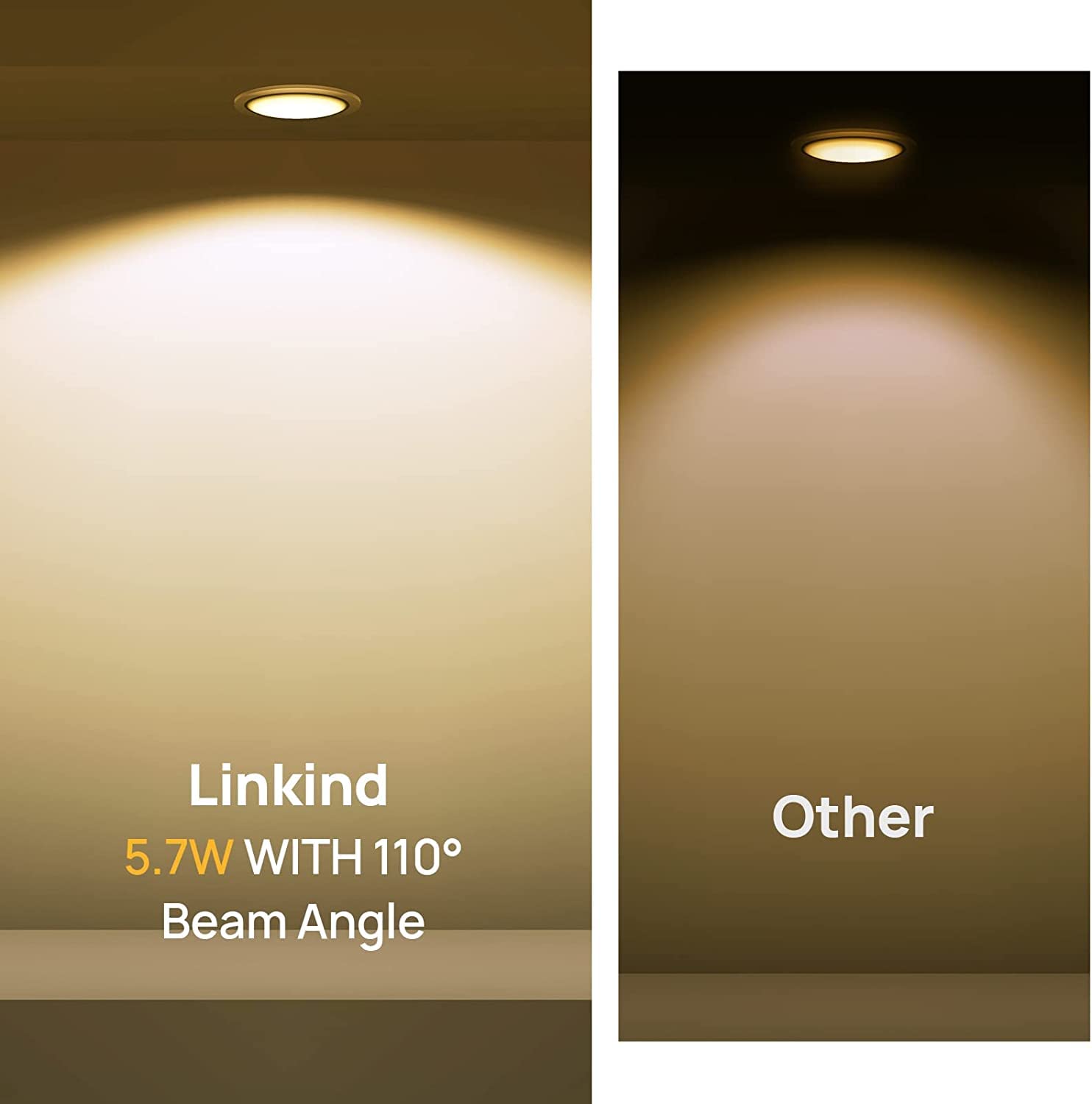 Linkind Dimmerabile Lampadina LED GU10 Attacco, 5.7W(Equivalenti a 75W), Luce Bianca Calda 2700K, RAR16 Faretti LED con Angolo del Fascio di 110 Gradi, Pacco da 3