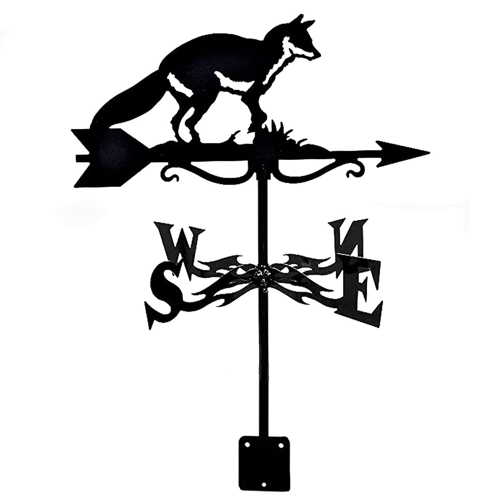 House Decor Roof Weather Vane Garden Mount Yard Decoration Stainless Steel Weathervane Wind Direction Indicator with Animal Ornament Farm Outdoor (Color : Fox)