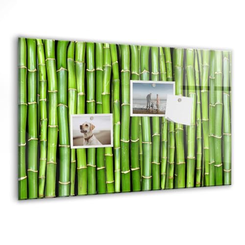 Tableau magnétique en verre 60x40cm aspect bois bambou