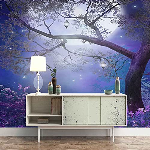 Papier peint repositionnable lune bleue pour masquer les défauts - 3