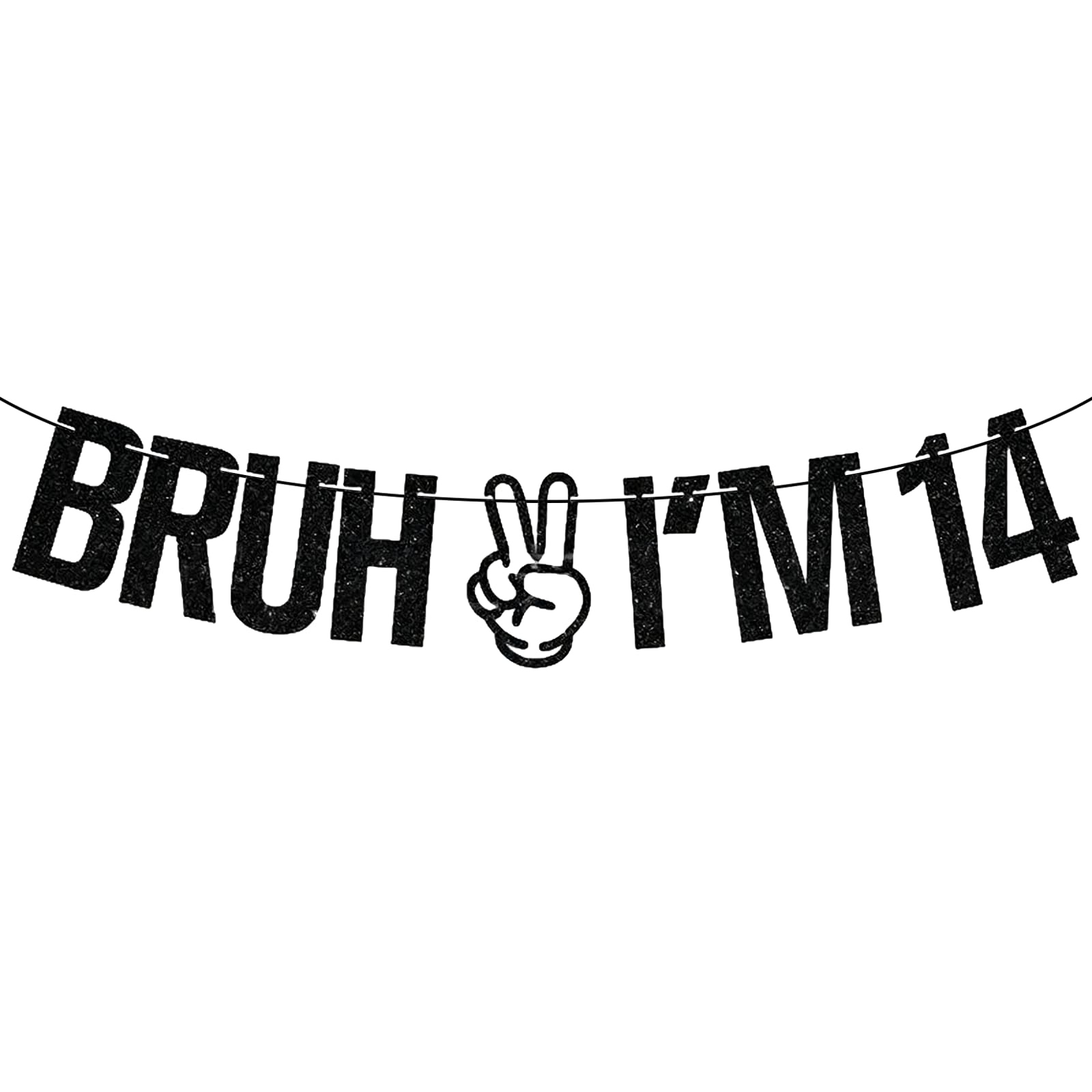 Happy 14th Birthday Banner – Flashing Black Banners for Boys and Girls – 14th Birthday Decorations (Age14) — image 1