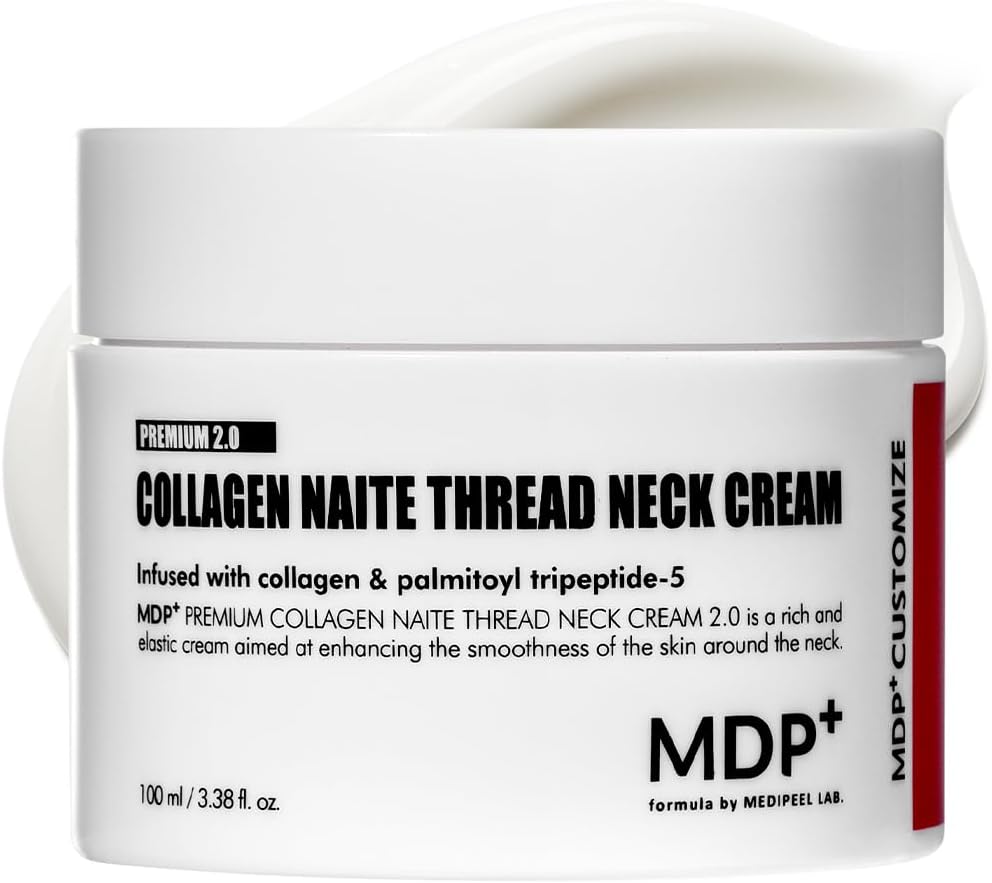 MDP+ Premium Collagen Naite Thread Neck Cream 2.0 | Skin Tightening, Firming, 3.38oz/100ml, Anti-Aging, Moisturizer Face Cream, Neck & Décolleté Wrinkles, Soft Smooth Skin