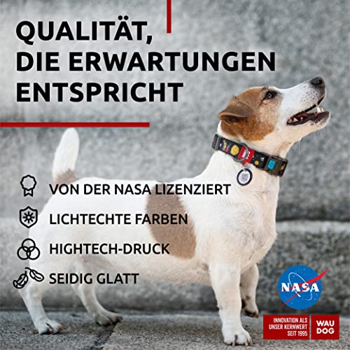 WAUDOG Verstellbares Welpenhalsband für kleine Hunde – Hundehalsband Welpen Jungen & Mädchen Welpenhalsbänder Nylon große Rassen (NASA, 9 3/4 ''-13 3/4'' Hals)