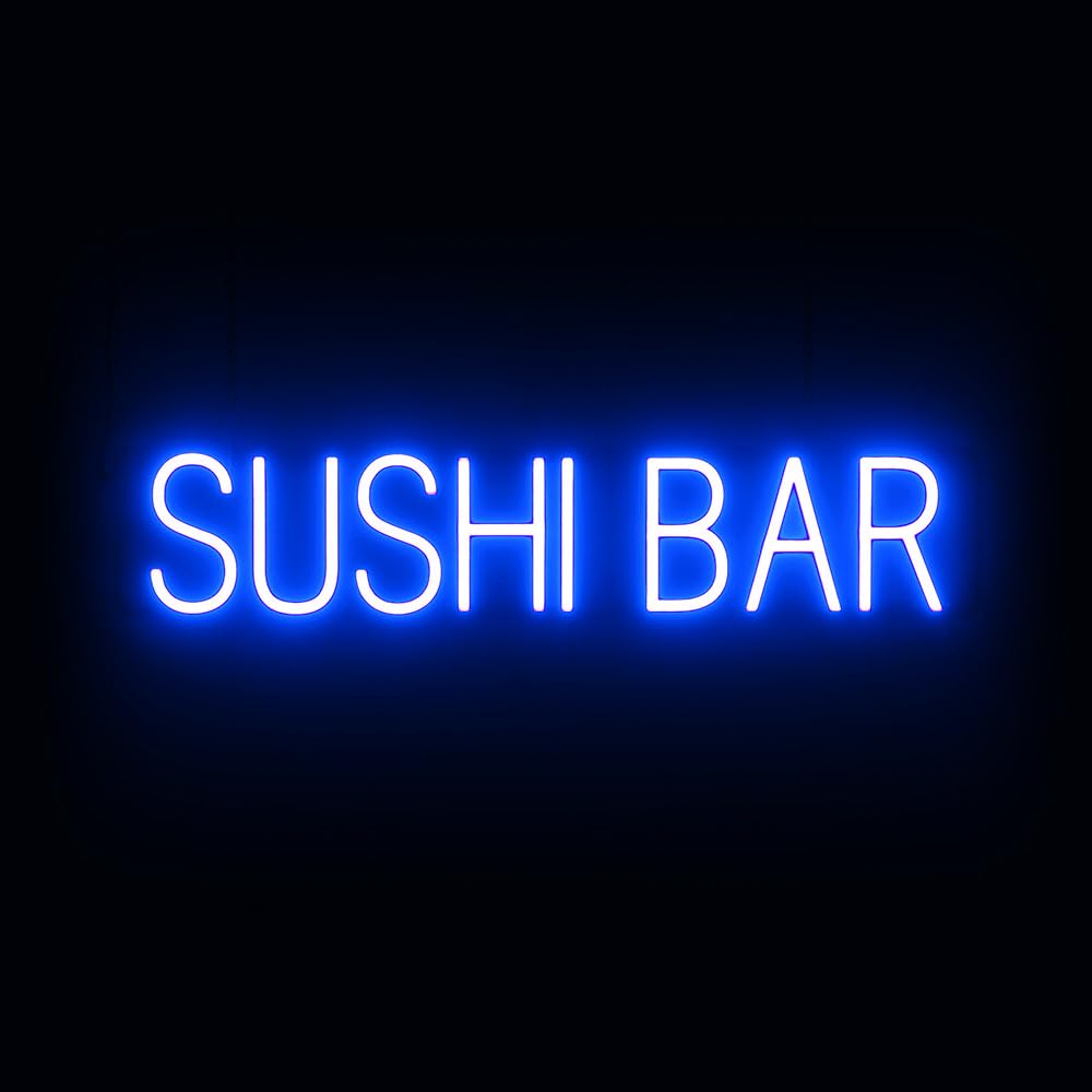 SpellBrite LED Neon SUSHI BAR Sign for Business - Blue, 31" x 6"