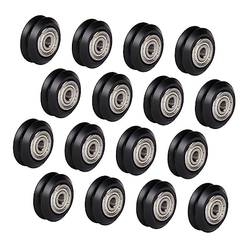 Gatuida 16pcs Heavy Duty Passive Wheel Small Bearings Diy Printer Pulley Wheel Plastic Pulley System