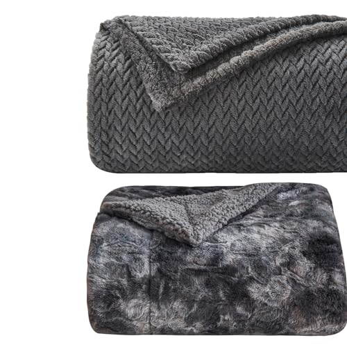 NEWCOSPLAY Leaves Pattern Throw Blanket Faux Fur Throw Blanket