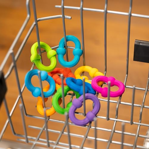 Image of Fat Brain Toys Plip Links, Silicone Building Toys for Creative Play, Creative Construction Play Set for Preschoolers, Kids Toys Ages 3 to 12 | Creative construction playset with ball-and-socket connections. Open-ended play for preschoolers and kids, ages 3 to 12.