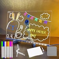 Pizarra de notas LED con colores, 30 x 20 cm, pizarra para