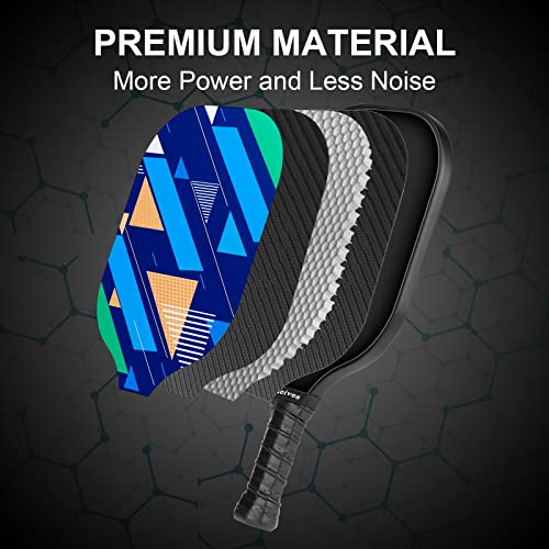Beives Graphite Pickleball Paddles Set Of 2 Pickleball Racket Lightweight Pickle Balls Equipment With 4 Balls And Portable Carry Bag (Blue) #TOP1