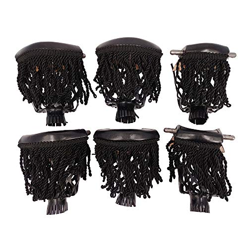 Joy's Billiard Set Of 6 Pool Table Leather Pockets Billiard Pockets With Wild Fringe-Black #TOP12