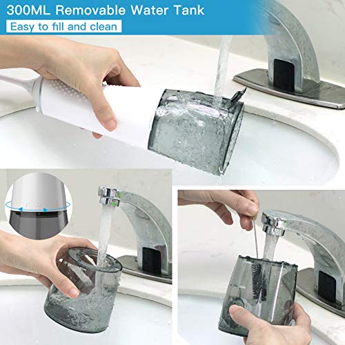 Water Flosser for Teeth, Professional Cordless Dental Oral Irrigator with 300ML Water Tank, 6 Mode, 6 Jet Tips, Portable and Rechargeable Waterproof Water Floosers For Home and Travel - Thumbnail 5
