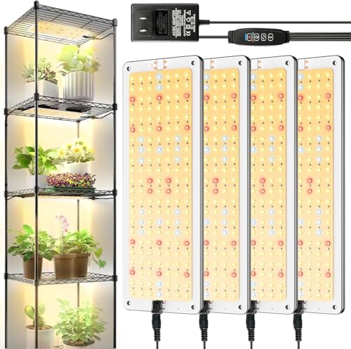 LED Grow Lights for Shelves 4pack, Grow Lights for Indoor Plants,616LEDs Full Spectrum, Grow Light...