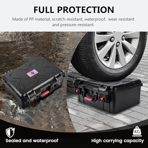 Kinghardcase Gun Case for Handguns 5 Pistol &12 Magazine Pre-Cut Multiple Pistols Shockproof Waterproof Hard Pistol Cases with Desiccant TSA Approved Firearm Travel Case