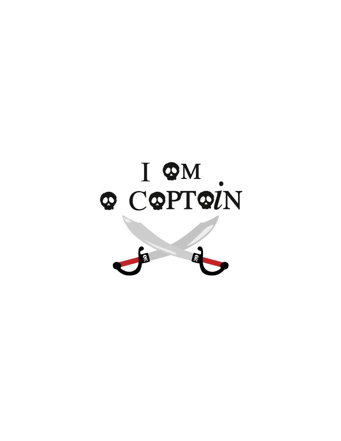 Sticker Sabres I am a Captain pour Décoration Pirate Chambre d'enfants