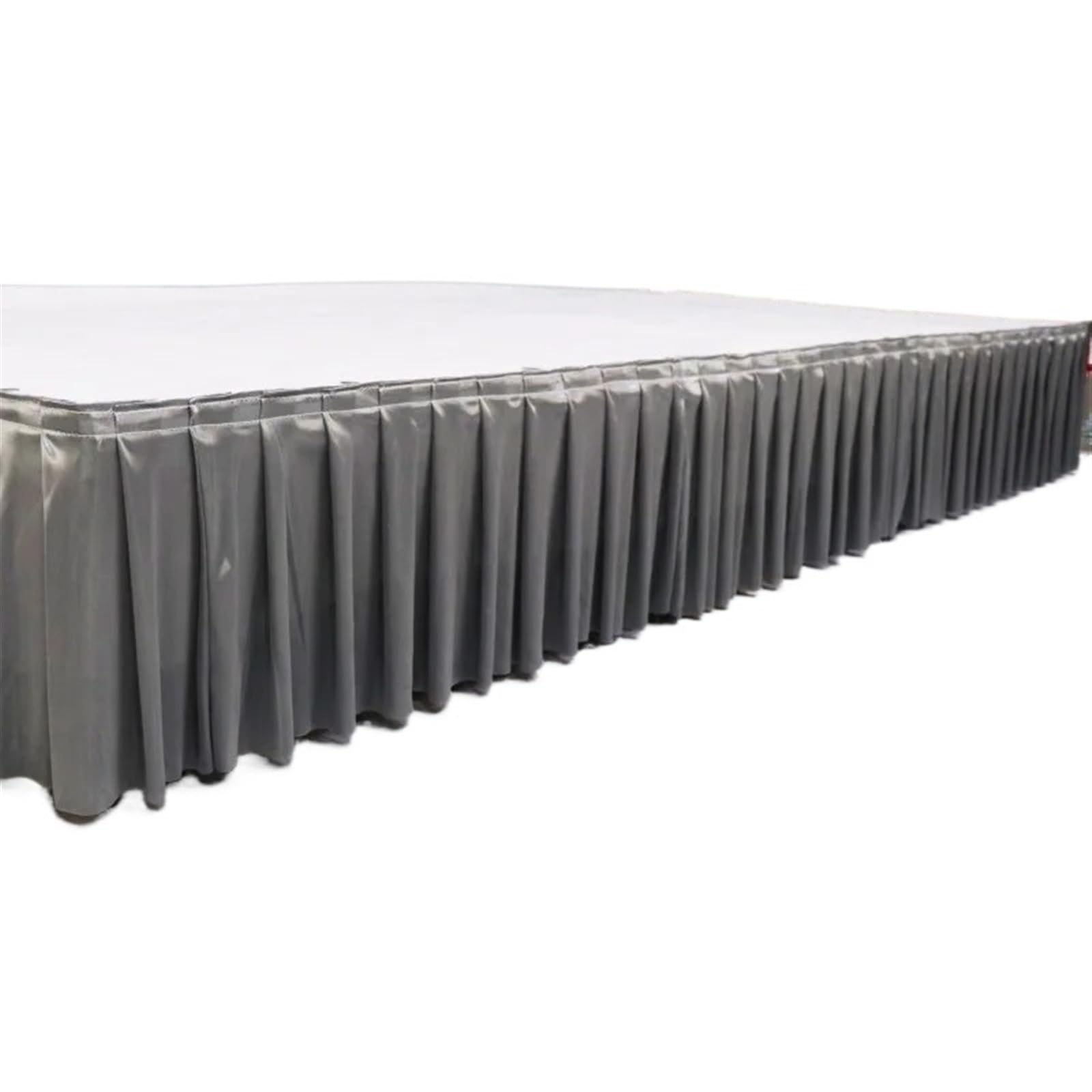 MMYUAK Party Table Skirts Pleated Table Skirt Wedding Backdrop Curtains Table Cothes For Birthday Banquet Stage Table Skirting Event Party for Home Decor(Grey,H60cm x L300cm)
