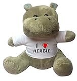 Hipopótamo de juguete de peluche con camiseta con estampado de \"Te quiereo\" Herbie (nombre de pila/apellido/apodo)