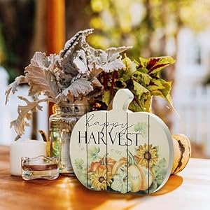 Glitzhome 9" H Thanksgiving Wooden Table Signs Decor Fall Happy Harvest Pumpkin Signs for Tabletop Farmhouse Thanksgiving Wood Blocks Thanksgiving Pumpkin Centerpiece Signs with Hang Hole Wall Decor Glitzhome 9 H Thanksgiving Wooden Table Signs Decor Fall Happy Harvest Pumpkin Signs for Tabletop Farmhouse Thanksgiving Wood Blocks Thanksgiving Pumpkin Centerpiece Signs with Hang Hole Wall Decor