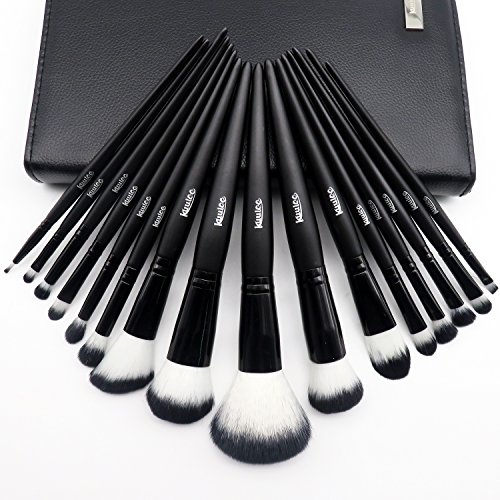 Makeup Brush Set Cosmetic Brushes Sets Foundation Blending Blush Beauty Kit Professional Studio Make up Tool 16 Piece Kit with Black PU Bag Pro Soft Vegan Hair for Benefit NARS Cosmetics