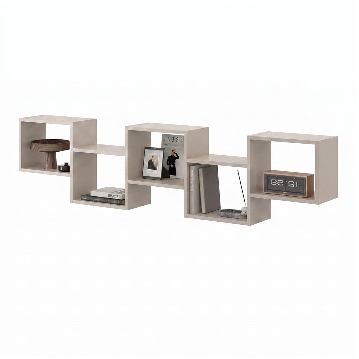 Mordern - Estantería de pared, 44 x 185 x 18 cm, diseño flotante para salón, dormitorio, oficina y cocina (cachemira)