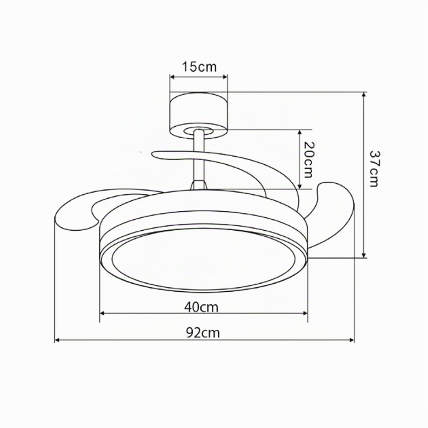 NARVI Ventilador de Techo Blanco con Luz LED Regulable, Motor DC Silencioso de Bajo Consumo, Lámpara Ventilador con Mando a Distancia, 3 Aspas Retráctiles, Función Invierno Verano, SEÚL 8935 WH