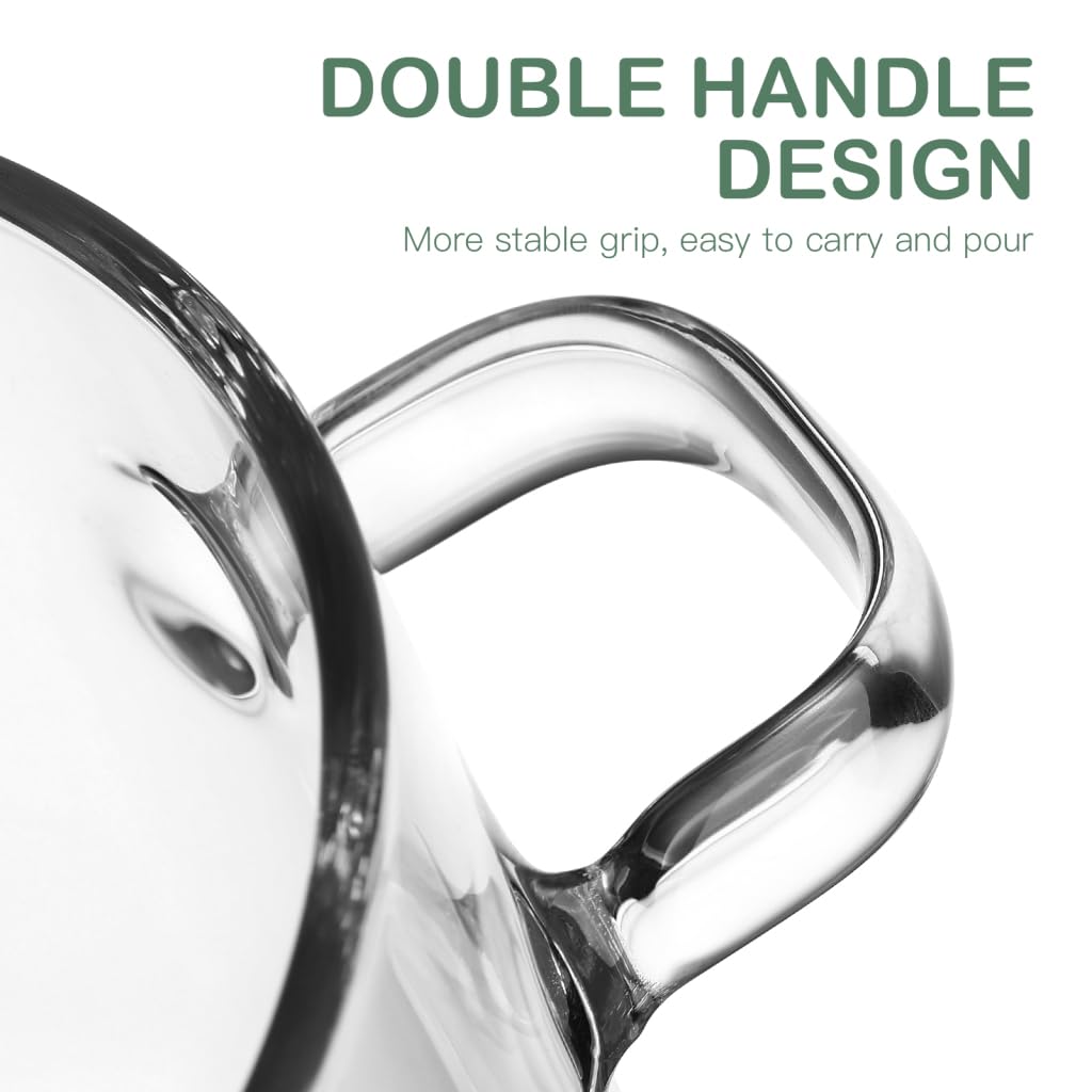 Vaguelly Pentola in Borosilicato 1900ml Pentola Trasparente con Coperchio e Doppie Maniglie per Gas e Induzione per Zuppe Pasta e Ricette Salutari Adatta a Famiglie e Studenti per Inverno