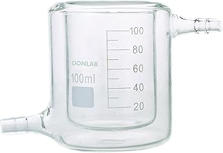 DONLAB CFN-0100 Glass 100ml Graduated Flat-Bottom Low-Form Jacketed Beaker Double-Layer Lab Reaction Beaker